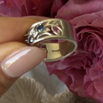 925 Sterling Silver Multi Color Spinel Ring Size 7