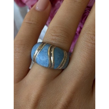 925 Sterling Silver Sodalite Ring Size 6.5
