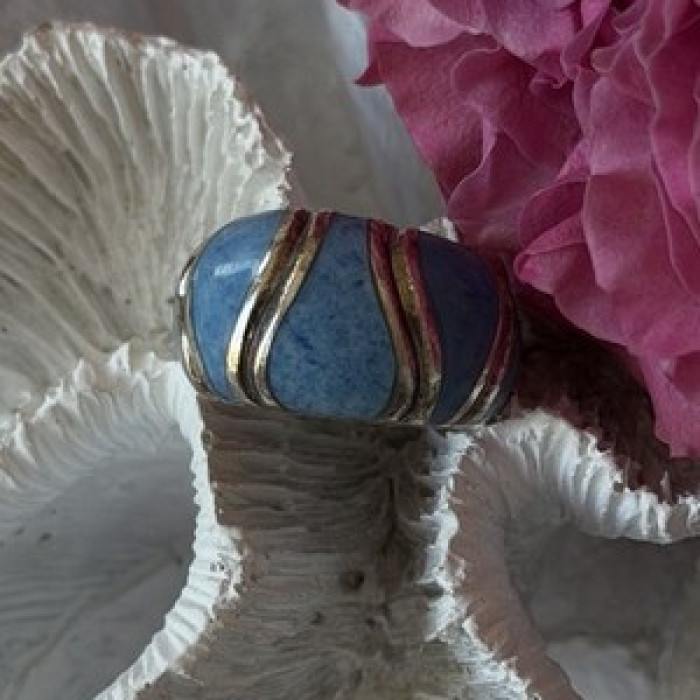 925 Sterling Silver Sodalite Ring Size 6.5