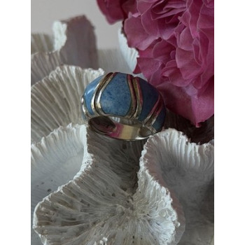 925 Sterling Silver Sodalite Ring Size 6.5