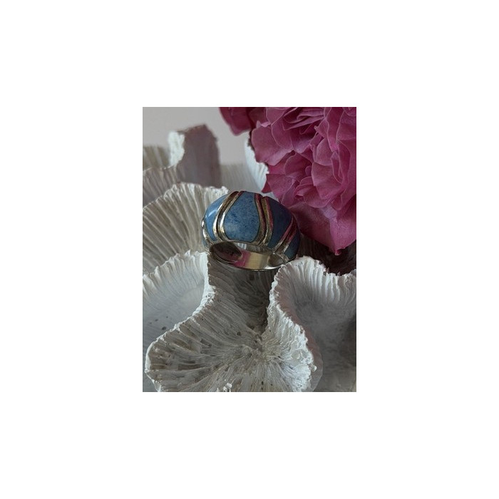 925 Sterling Silver Sodalite Ring Size 6.5