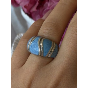 925 Sterling Silver Sodalite Ring Size 6.5