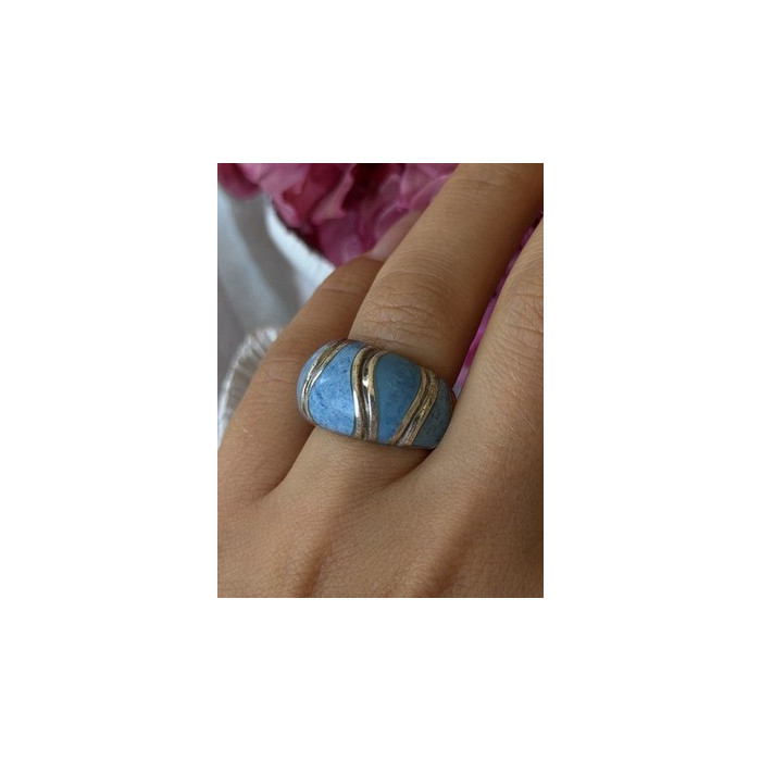 925 Sterling Silver Sodalite Ring Size 6.5