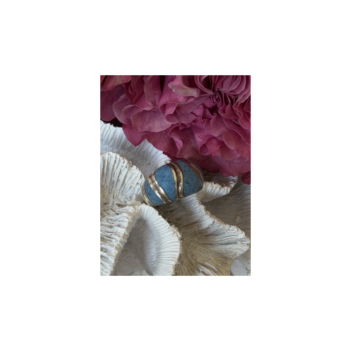 925 Sterling Silver Sodalite Ring Size 6.5