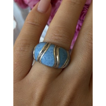 925 Sterling Silver Sodalite Ring Size 6.5