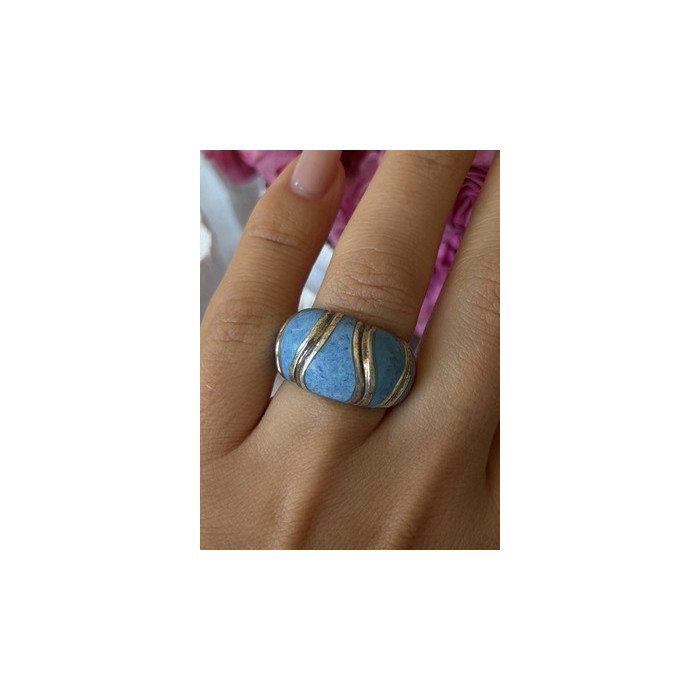 925 Sterling Silver Sodalite Ring Size 6.5
