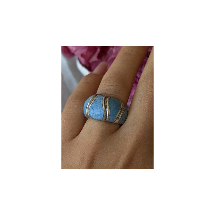 925 Sterling Silver Sodalite Ring Size 6.5