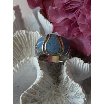 925 Sterling Silver Sodalite Ring Size 6.5