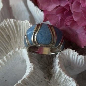 925 Sterling Silver Sodalite Ring Size 6.5