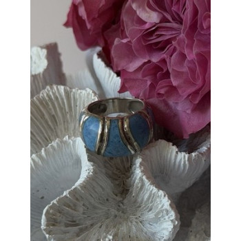 925 Sterling Silver Sodalite Ring Size 6.5