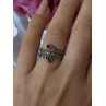 925 Sterling Silver Garnet & Marcasite Ring Size 7
