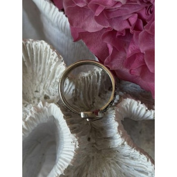 925 Sterling Silver Garnet & Marcasite Ring Size 7