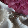 925 Sterling Silver Garnet & Marcasite Ring Size 7