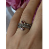 925 Sterling Silver Garnet & Marcasite Ring Size 7