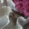 925 Sterling Silver Garnet & Marcasite Ring Size 7