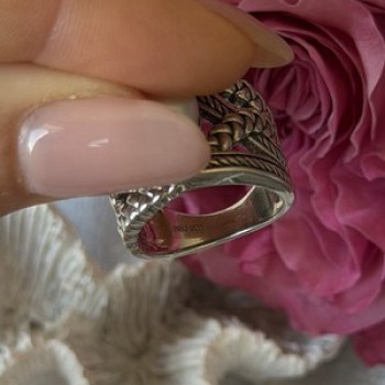925 Sterling Silver Pearl Ring Size 6