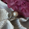 925 Sterling Silver Pearl Ring Size 6