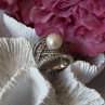 925 Sterling Silver Pearl Ring Size 6