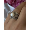 925 Sterling Silver Pearl Ring Size 6