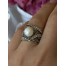 925 Sterling Silver Pearl Ring Size 6