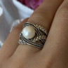 925 Sterling Silver Pearl Ring Size 6