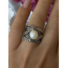 925 Sterling Silver Pearl Ring Size 6