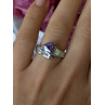 925 Sterling Silver Amethyst Opal Beryl Ring Size 7