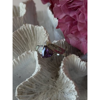 925 Sterling Silver Amethyst Opal Beryl Ring Size 7