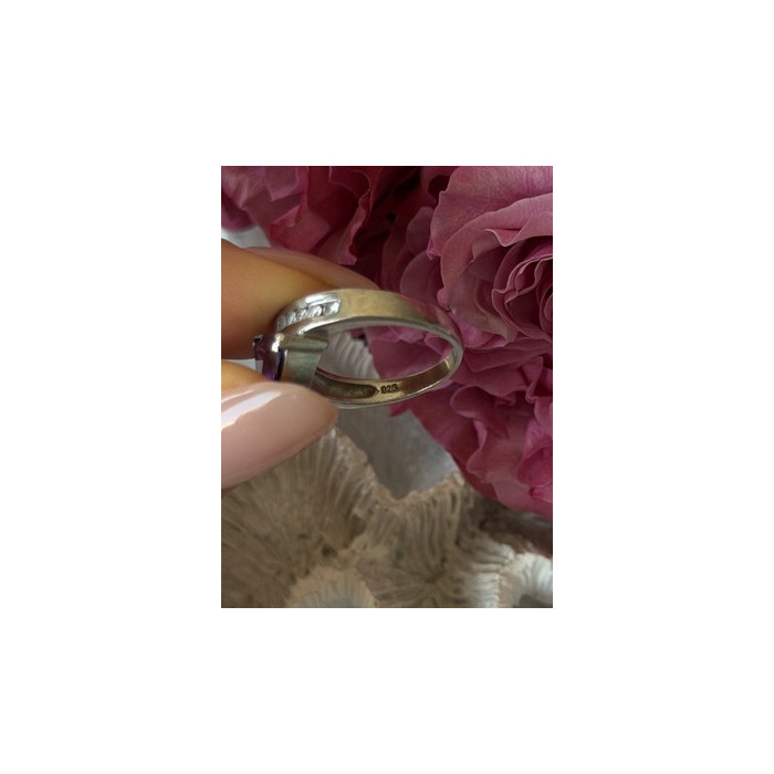 925 Sterling Silver Amethyst Opal Beryl Ring Size 7