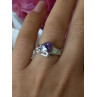 925 Sterling Silver Amethyst Opal Beryl Ring Size 7