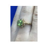 925 Sterling Silver Gold Plated Chrysolite Ring Size 7.5