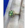 925 Sterling Silver Gold Plated Chrysolite Ring Size 7.5