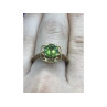 925 Sterling Silver Gold Plated Chrysolite Ring Size 7.5