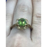 925 Sterling Silver Gold Plated Chrysolite Ring Size 7.5