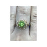 925 Sterling Silver Gold Plated Chrysolite Ring Size 7.5