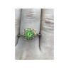 925 Sterling Silver Gold Plated Chrysolite Ring Size 7.5