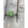 925 Sterling Silver Gold Plated Chrysolite Ring Size 7.5