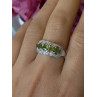 925 Sterling Silver Peridot & Diamond Ring Size 8.5