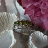 925 Sterling Silver Peridot & Diamond Ring Size 8.5