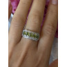 925 Sterling Silver Peridot & Diamond Ring Size 8.5