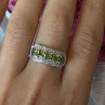 925 Sterling Silver Peridot & Diamond Ring Size 8.5