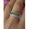 925 Sterling Silver Peridot & Diamond Ring Size 8.5