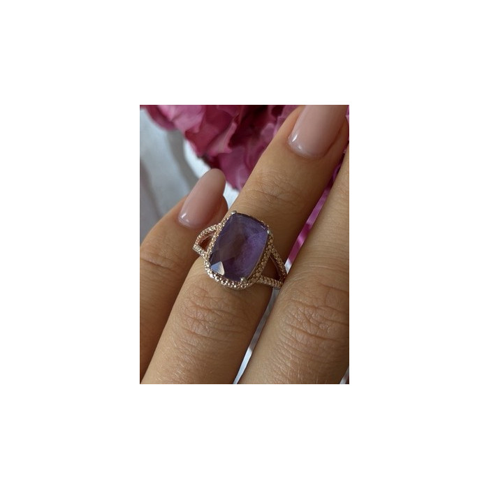 Beautiful 925 Sterling Silver Amethyst Ring Size 5