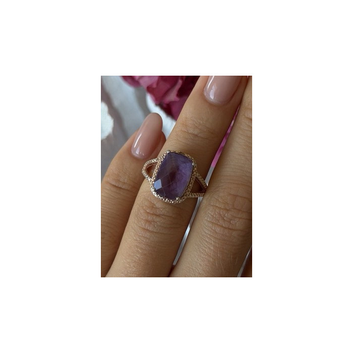 Beautiful 925 Sterling Silver Amethyst Ring Size 5