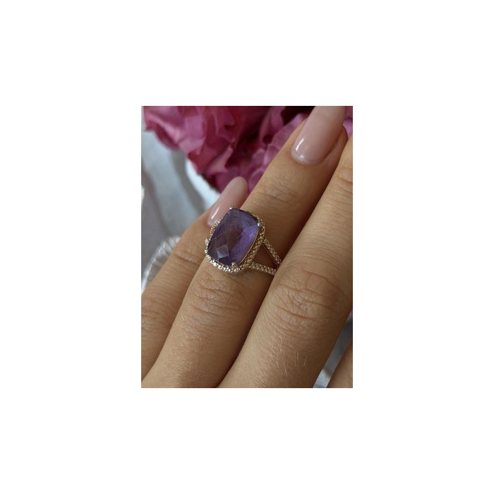 Beautiful 925 Sterling Silver Amethyst Ring Size 5