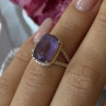 Beautiful 925 Sterling Silver Amethyst Ring Size 5