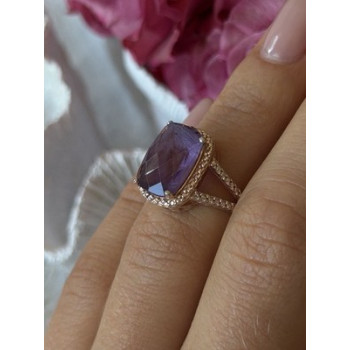 Beautiful 925 Sterling Silver Amethyst Ring Size 5