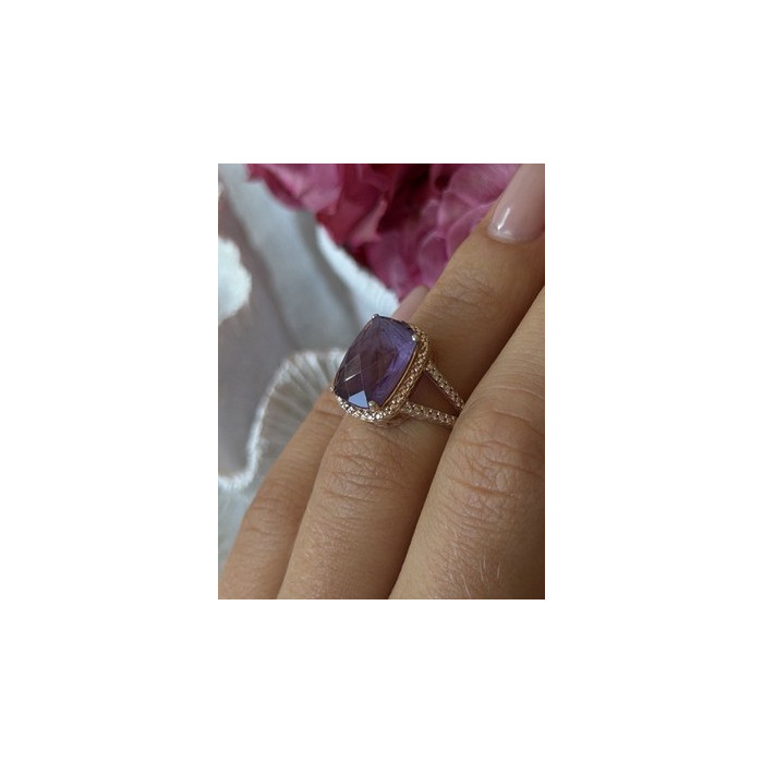 Beautiful 925 Sterling Silver Amethyst Ring Size 5