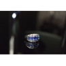 925 Sterling Silver Blue Topaz Ring Size 7.5