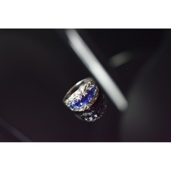 925 Sterling Silver Blue Topaz Ring Size 7.5